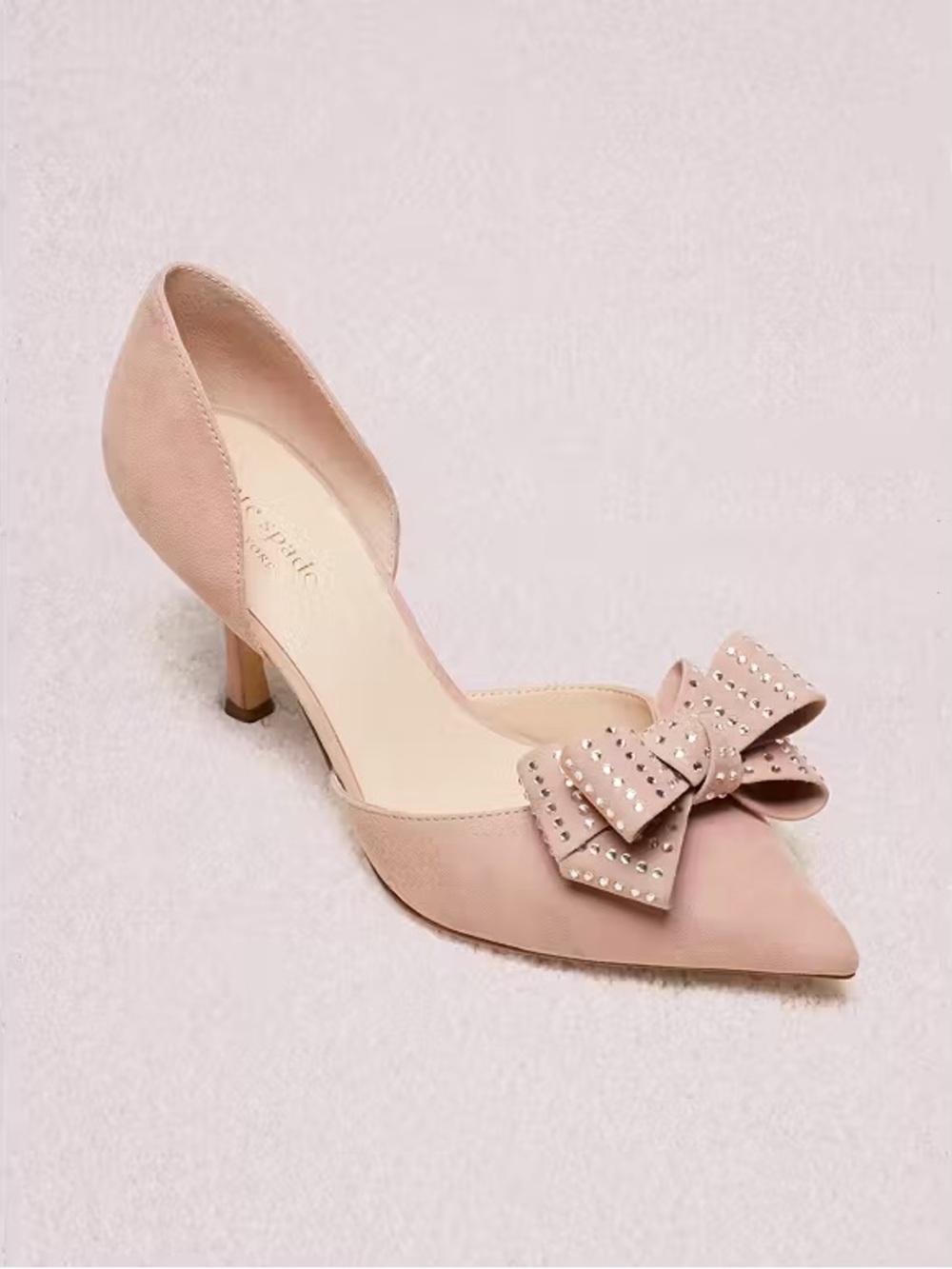 kate spade sterling suede studded Pump in Dusty Blush Pink